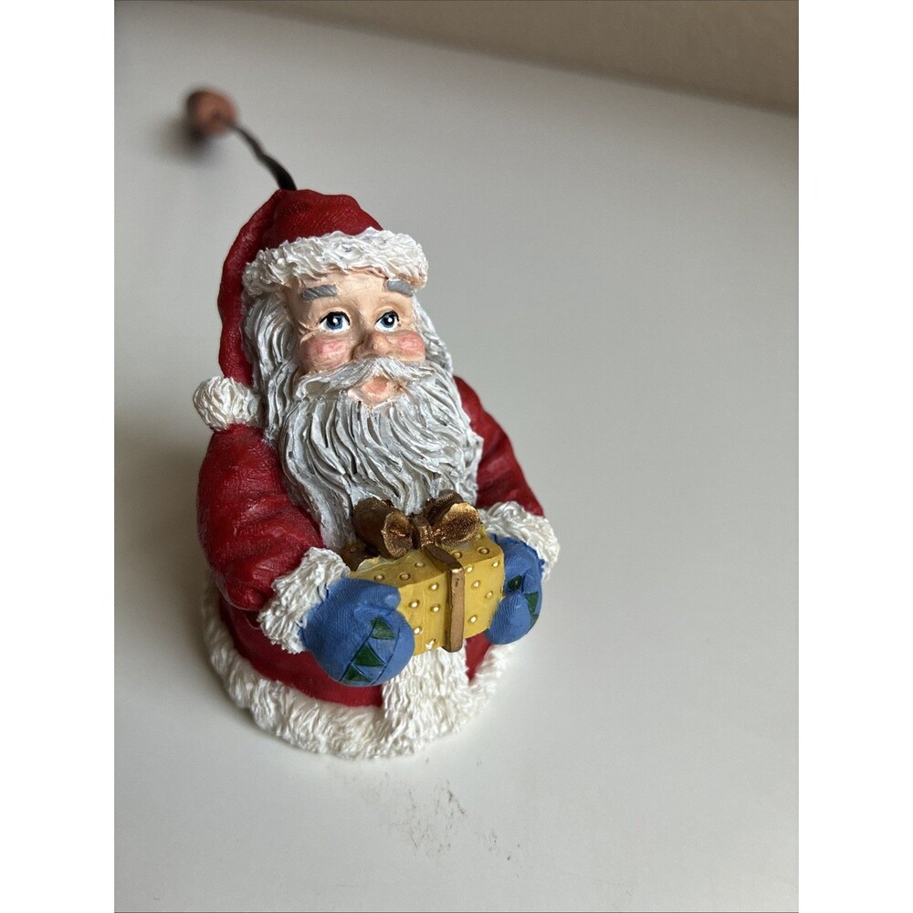 VTG Christmas Candle Snuffer Santa Claus With Present Mittens Colorful Holiday